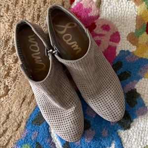 Sam Edelman Suede Ankle Booties Grey size 8